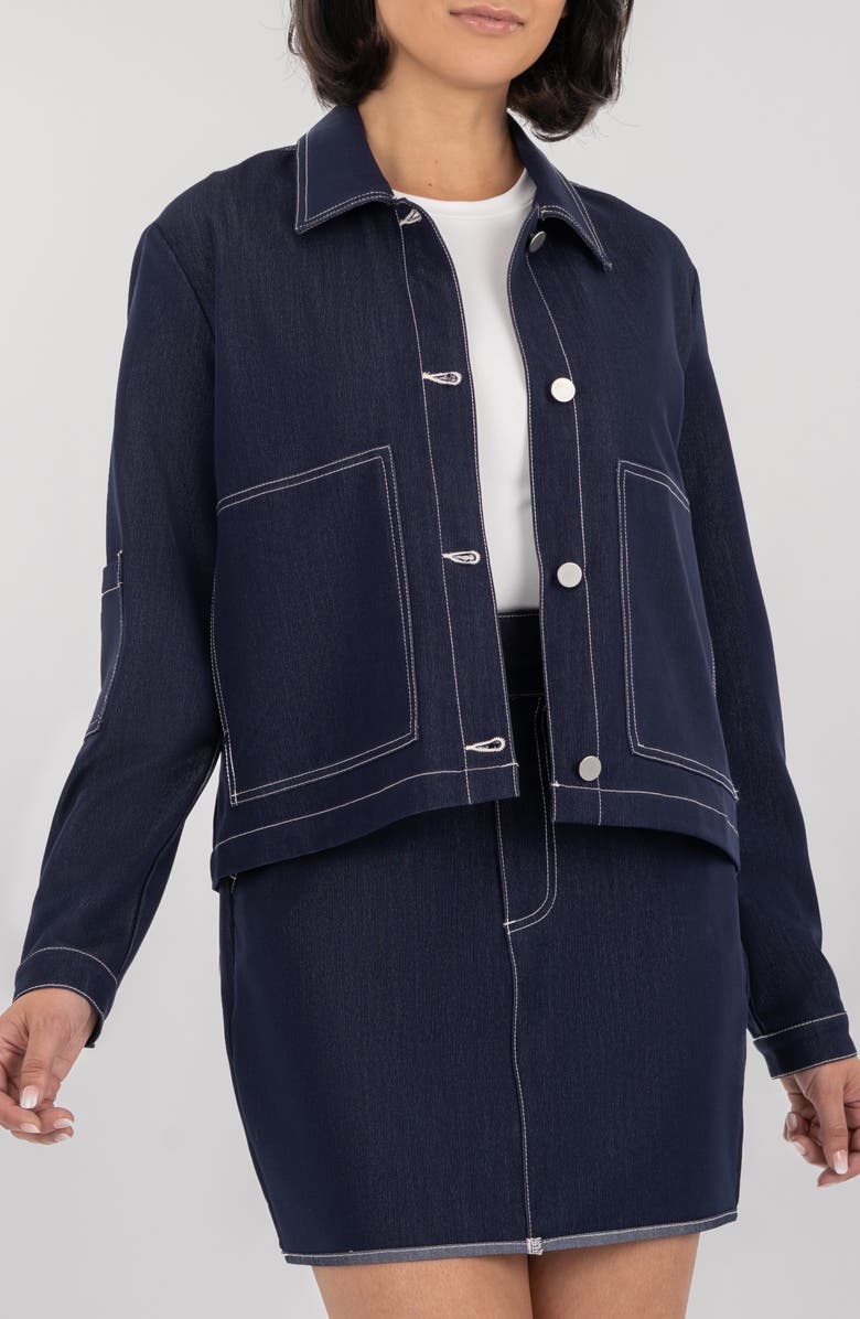 KUT from the Kloth Jolene Denim Jacket, Main, color, Navy