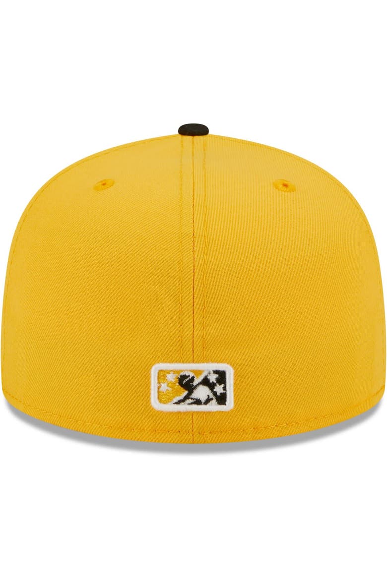Men's New Era Yellow Bradenton Marauders Authentic Collection 59FIFTY Fitted Hat, Alternate, color, Yellow