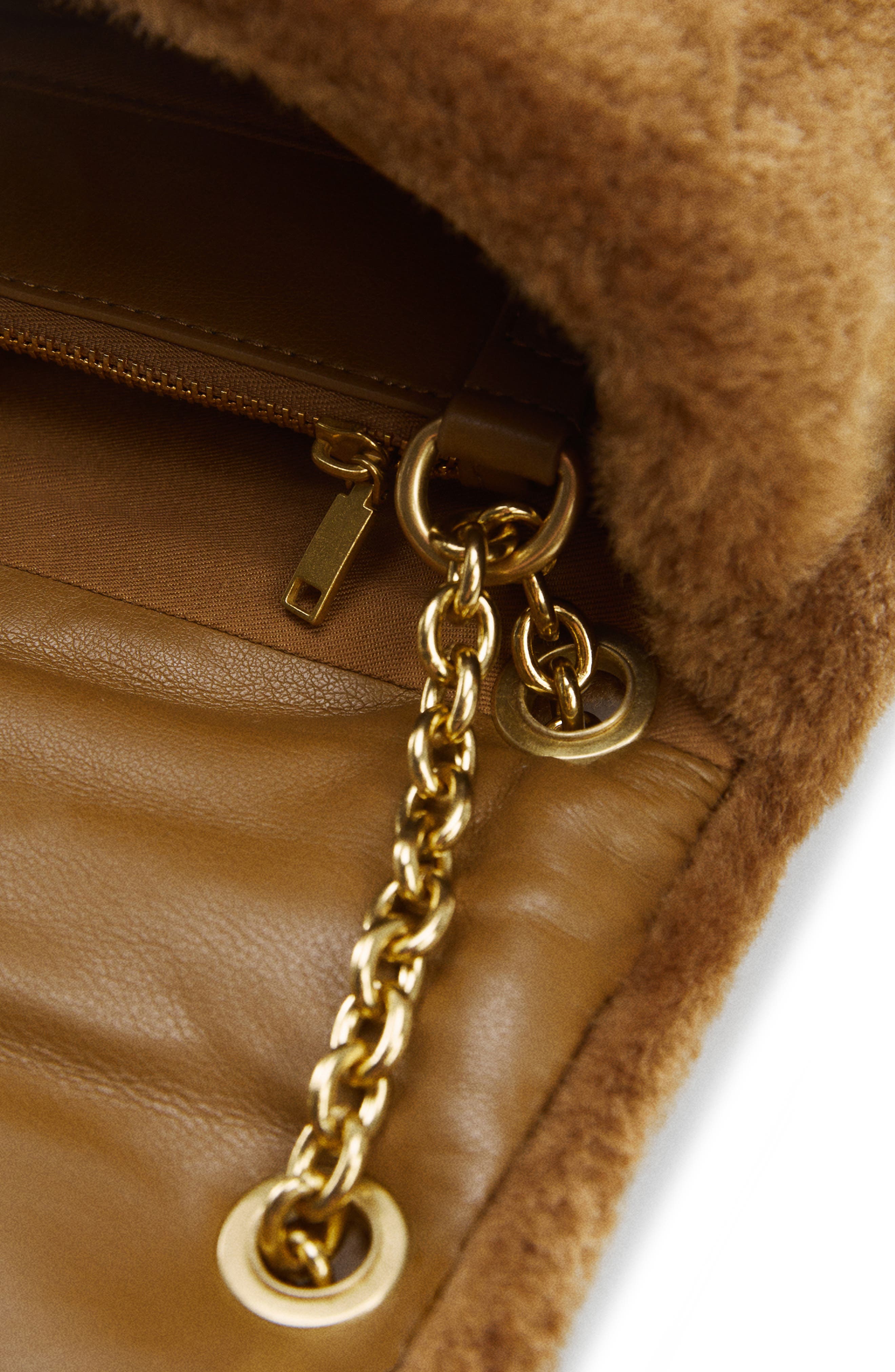 MANGO Faux Fur Convertible Shoulder Bag, Alternate, color, 