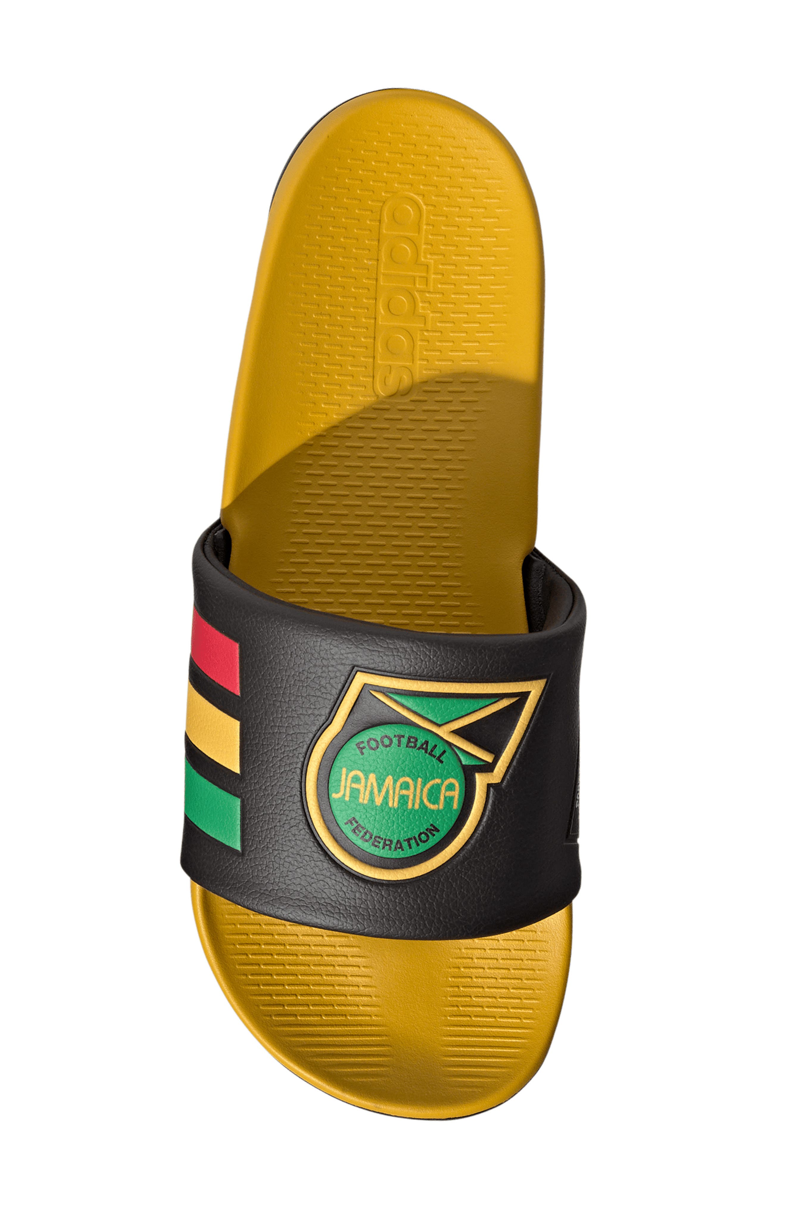 adidas Gender Inclusive Adilette Comfort 2.0 Jamacia Slide Sandal, Alternate, color, 