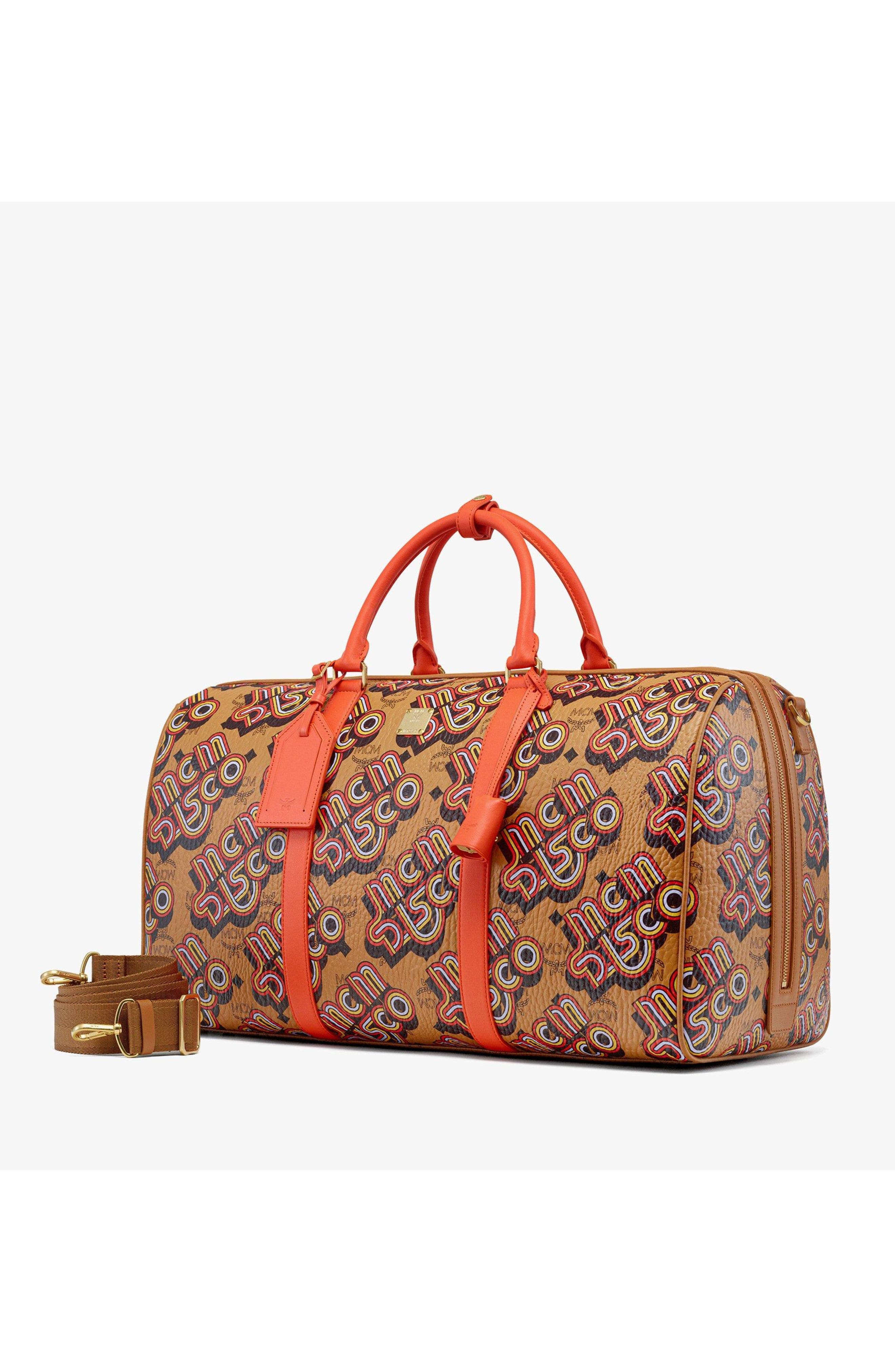 Ottomar Weekender Bag in Disco Visetos, Alternate, color, Cognac