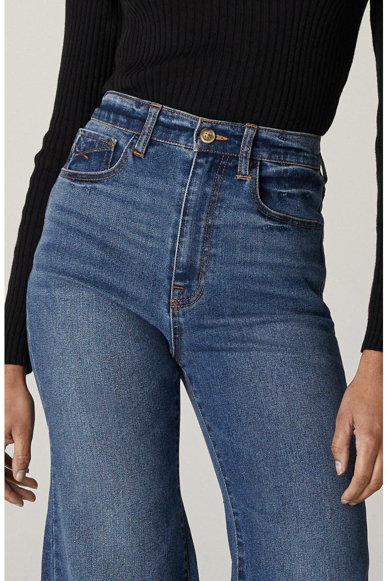 Noemi Long Pasadena Flare Jeans, Alternate, color, DARK BLUE