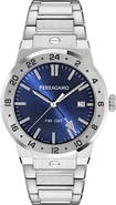 FERRAGAMO F-80 Classic GMT Bracelet Watch, 41mm