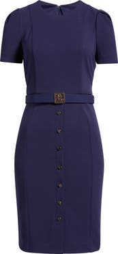 Anne Klein Belted Cool Crepe Sheath Dress
