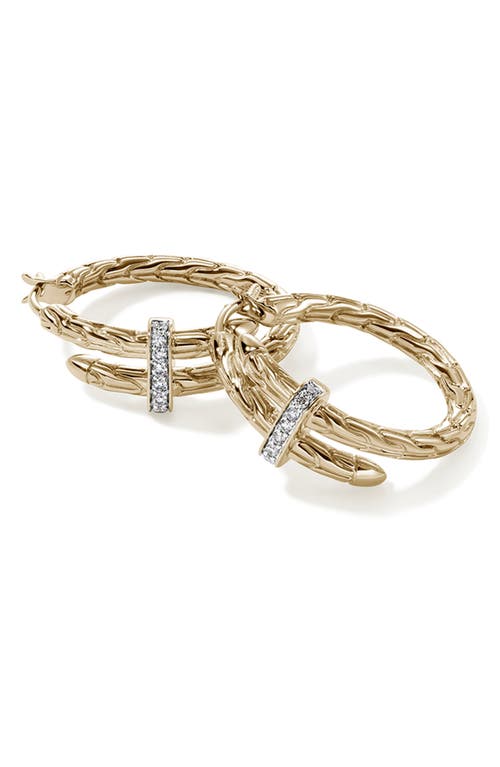 John Hardy Spear Diamond Hoop Earrings In Gold
