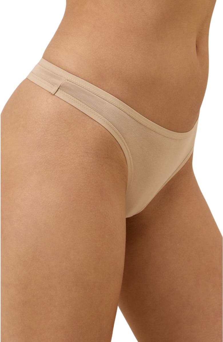 Pact Organic Cotton Everyday Mid Rise Thong 6-Pack, Alternate, color, Warm Neutrals