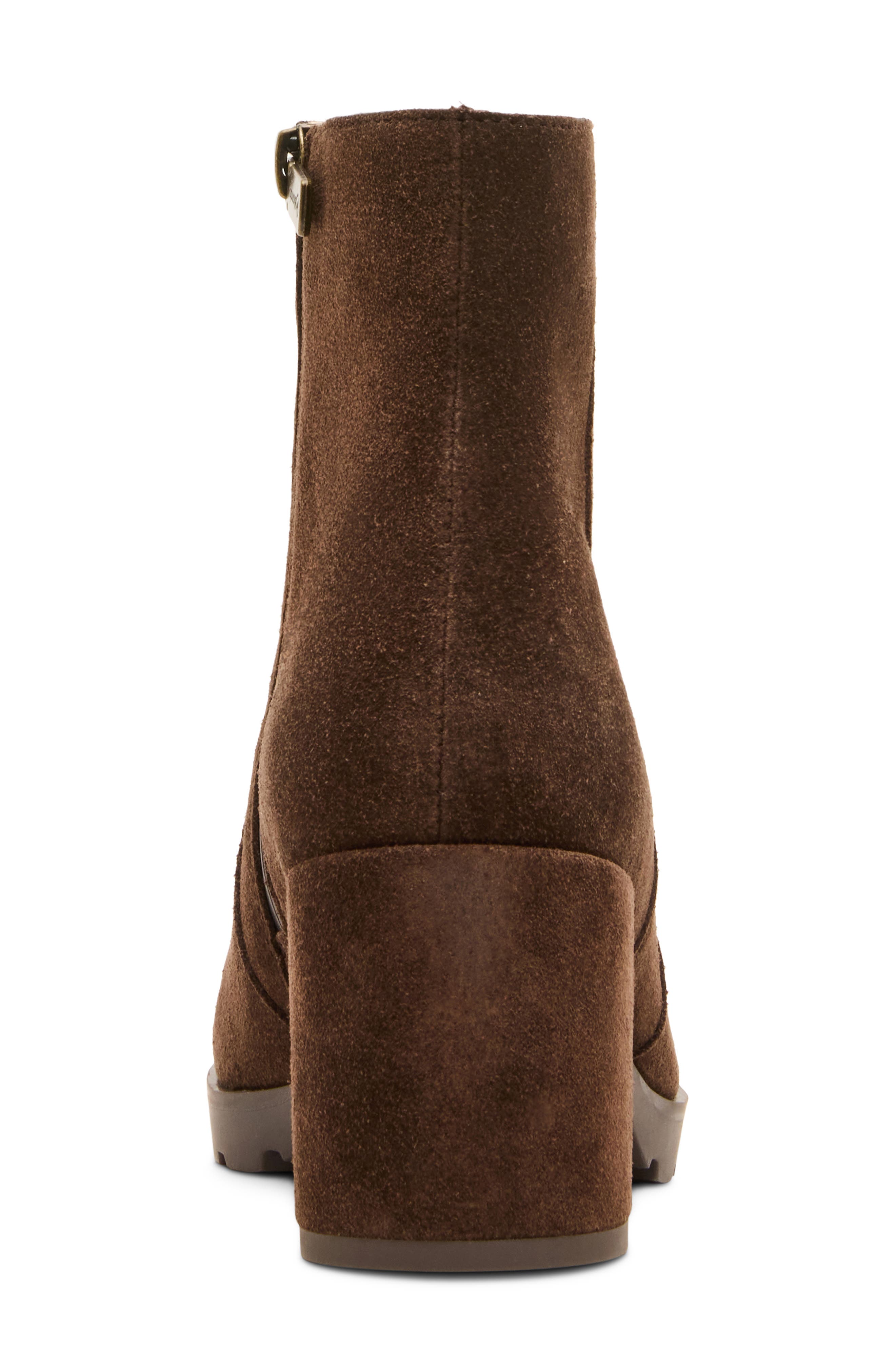 Georgia Waterproof Leather Bootie, Alternate, color, CHOCOLATE SUEDE