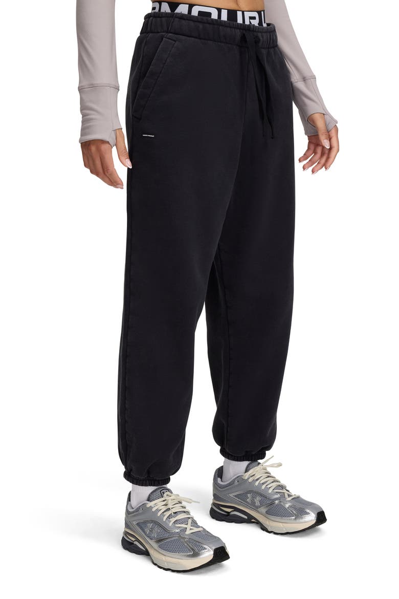 Icon Oversized Fleece Sweatpants, Alternate, color, BLK