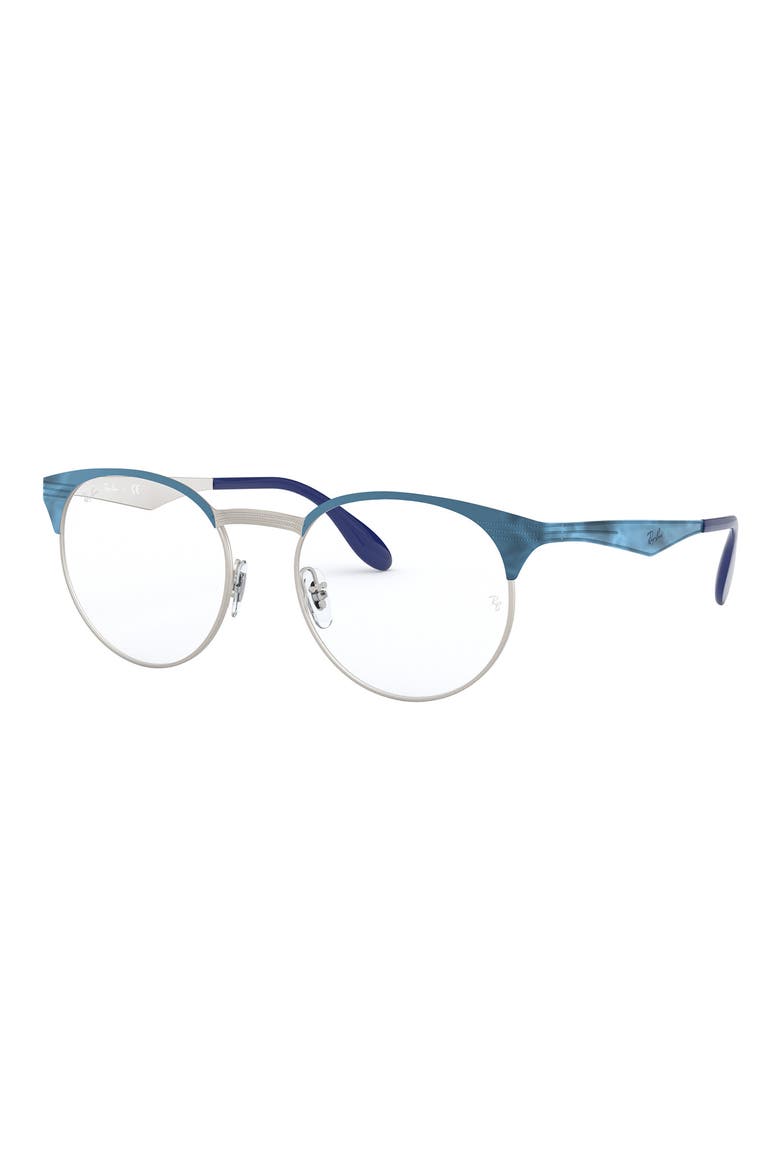 RX6406 49mm Small Round Optical Glasses, Alternate, color, SILVER