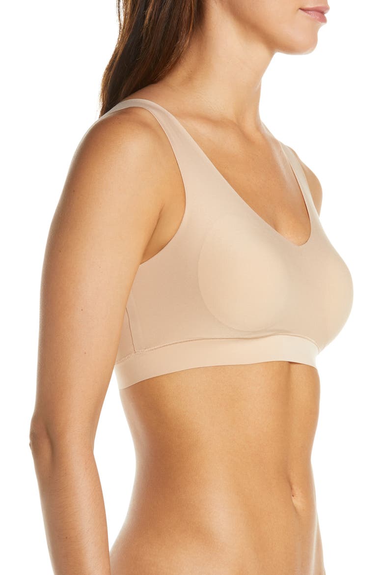 Soft Stretch Padded V-Neck Bralette, Alternate, color, NUDE
