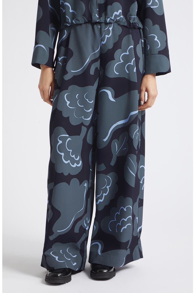Polku Kukasta Kukkaan Wide Leg Pants, Main, color, GREY DARK BLUE LIGHT BLUE