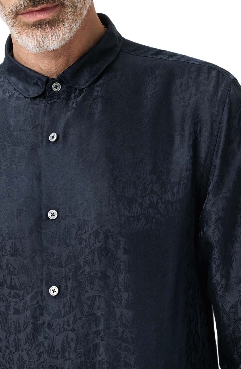 John Varvatos Orchard Abstract Jacquard Button-Up Shirt, Alternate, color, Thistle