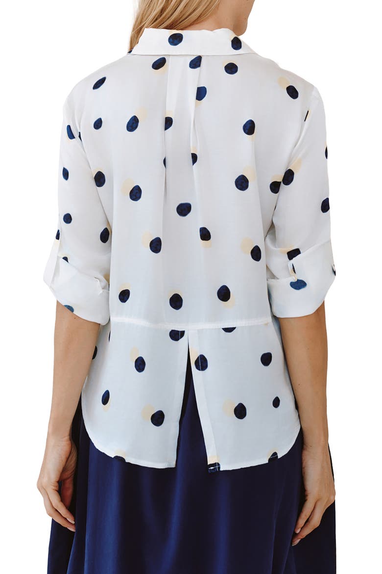Dot Split Back Button-Up Shirt, Alternate, color, SPRING DOTS