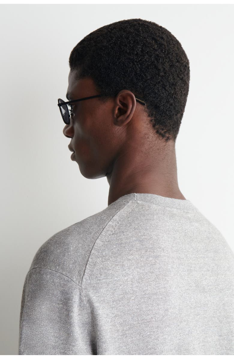 COS Knitted Linen T-shirt, Alternate, color, Gray Mélange