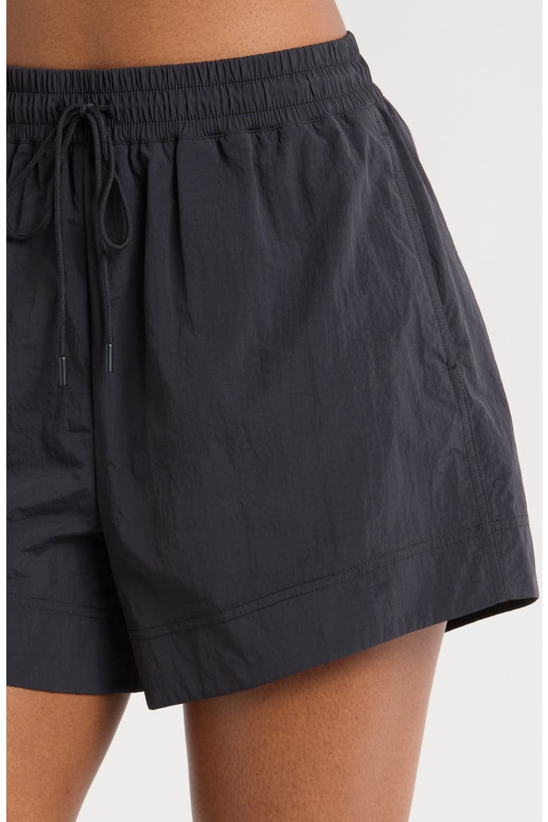 Road Trip Crinkle Nylon Shorts, Alternate, color, BLACK