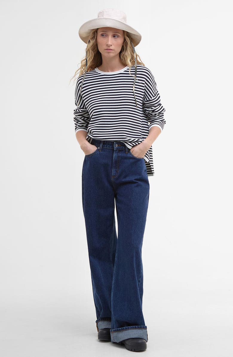 Barbour Marine Stripe Cotton Sweater, Alternate, color,