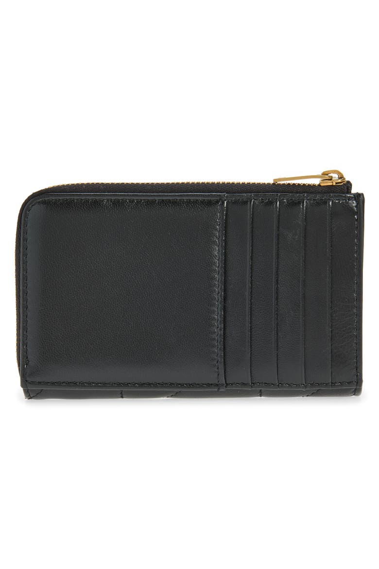Cassandre Leather Card Case, Alternate, color, NOIR