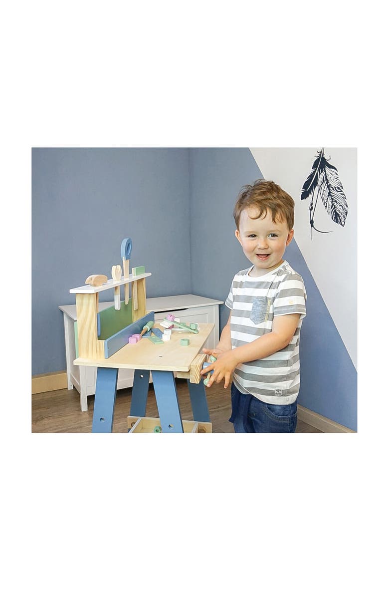 Legler USA Small Foot Wooden Toys Premium Nordic Workbench, Alternate, color, Multicolored