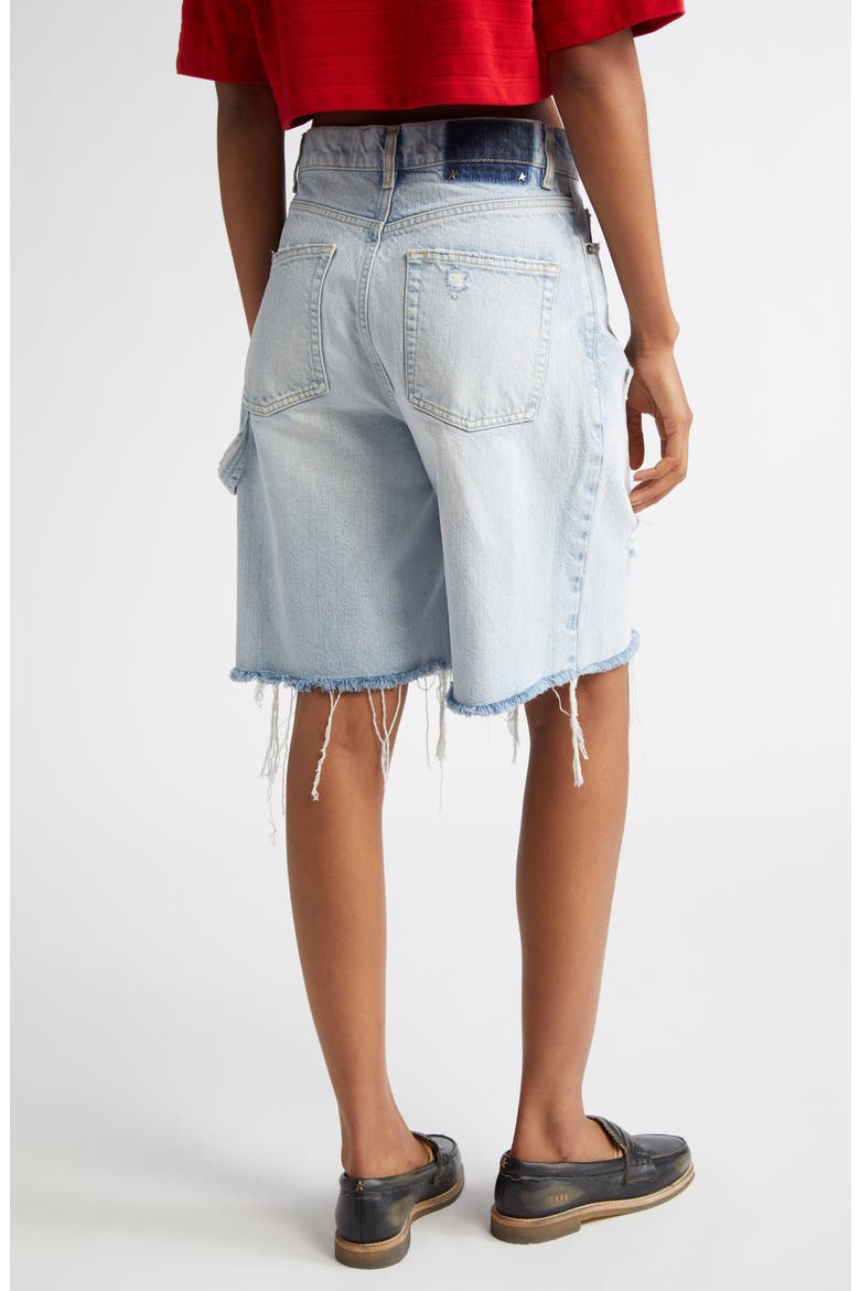 Marsha Destroyed Cutoff Denim Bermuda Shorts, Alternate, color, CLOUD BLUE