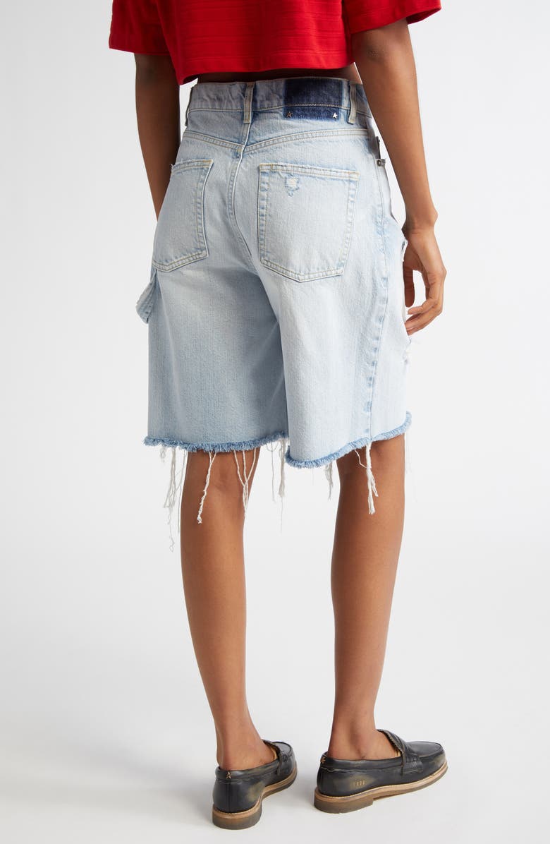 Golden Goose Marsha Destroyed Cutoff Denim Bermuda Shorts, Alternate, color, Cloud Blue