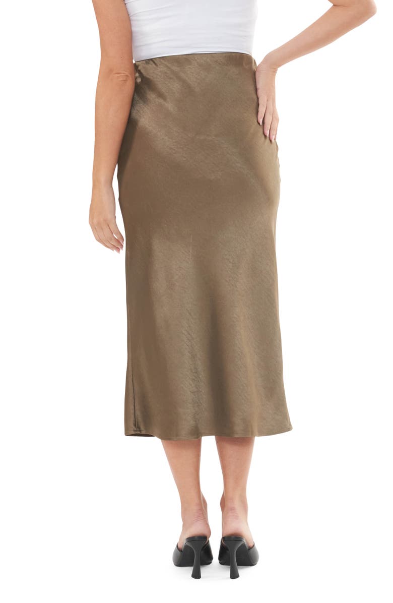 Ripe Maternity Lexie Satin Skirt, Alternate, color, Olive
