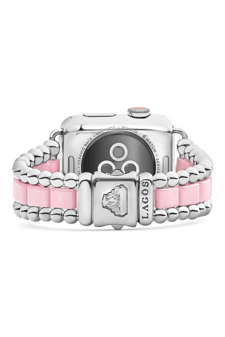 Smart Caviar Ceramic & Stainless Steel Apple Watch® Bracelet Watchband, Alternate, color, CAVIAR PINK