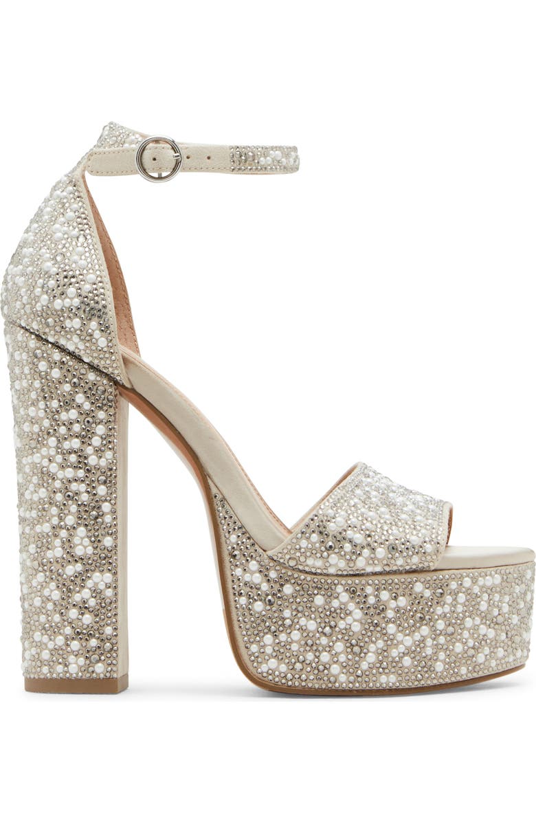 Steve Madden Glam Ankle Strap Platform Sandal, Alternate, color, Ivory