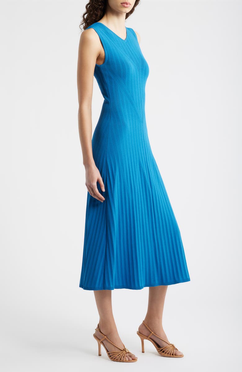 Elie Tahari The Lori Sleeveless Sweater Midi Dress, Alternate, color, Blue Palace