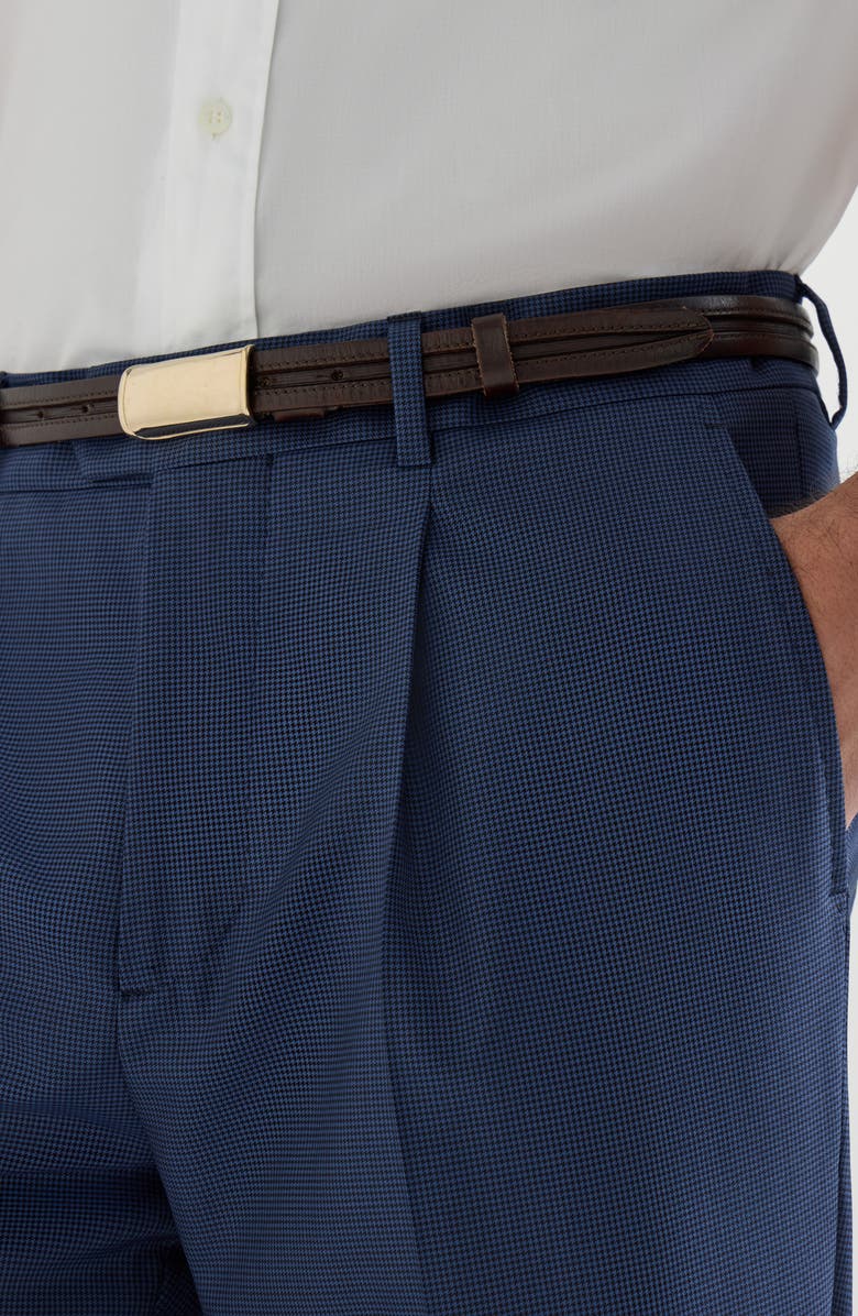 Brunello Cucinelli Houndstooth trousers, Alternate, color, Navy Blue