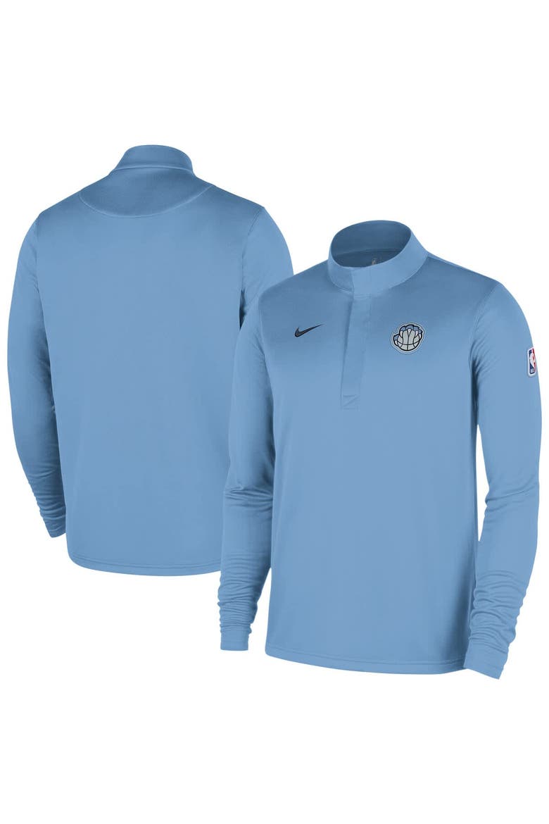 Men's Nike  Light Blue Memphis Grizzlies 2025/26 City Edition Remix Authentic Coaches Dri-FIT Half-Zip Top, Main, color, Light Blue