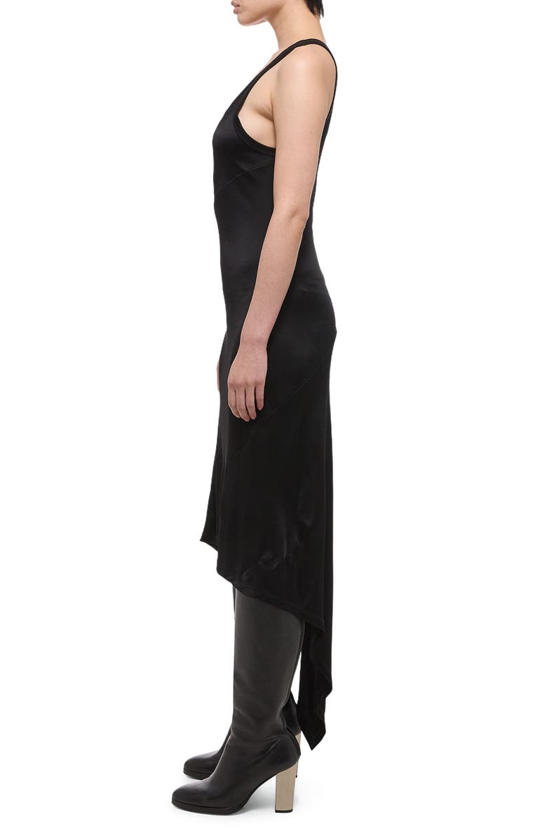 Helmut Lang High-Low Midi Dress, Alternate, color, Black