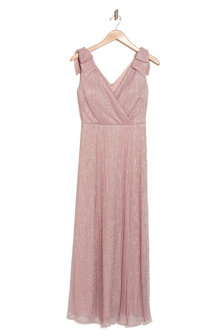 Shimmer Surplice V-Neck Maxi Dress, Alternate, color, PINK