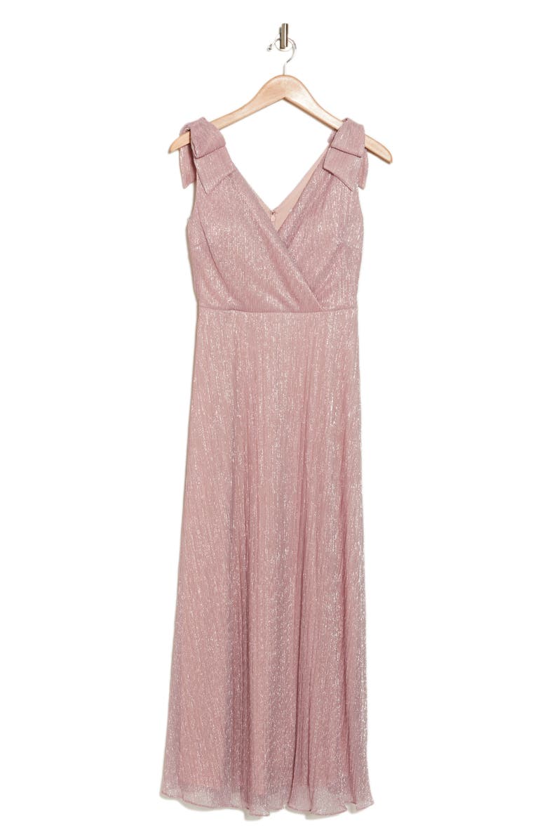 Kensie Shimmer Surplice V-Neck Maxi Dress, Alternate, color, Pink