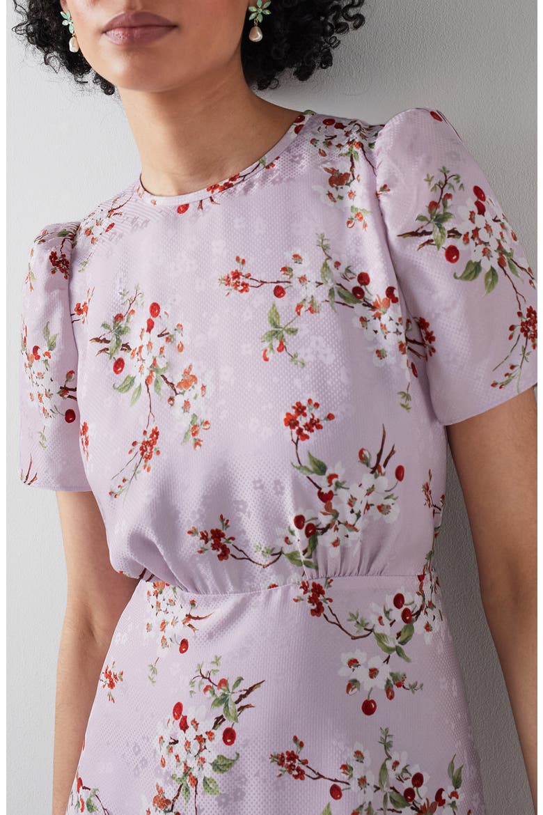 Boyd Cherry Blossom Silk Midi Dress, Alternate, color, MUL-PURPLE