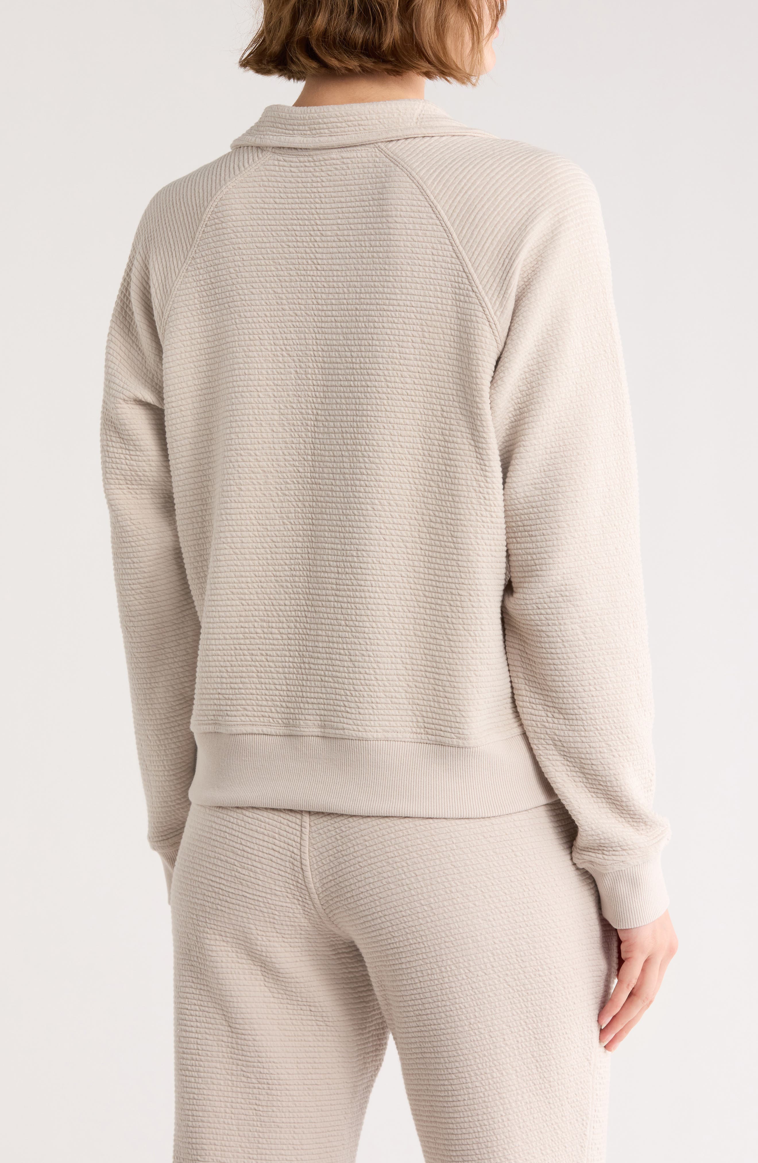 Horizontal Quilted Textured Pullover - image 4