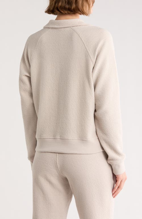 90 Degree By Reflex Horizontal Quilted Textured Pullover In Neutral
