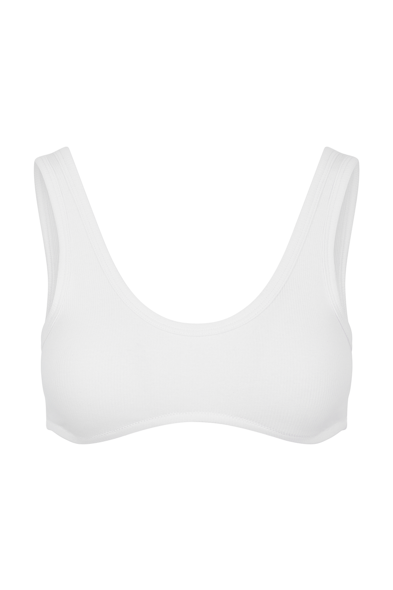 The Organic Cotton Dip Front Bralette, Alternate, color, Cotton White