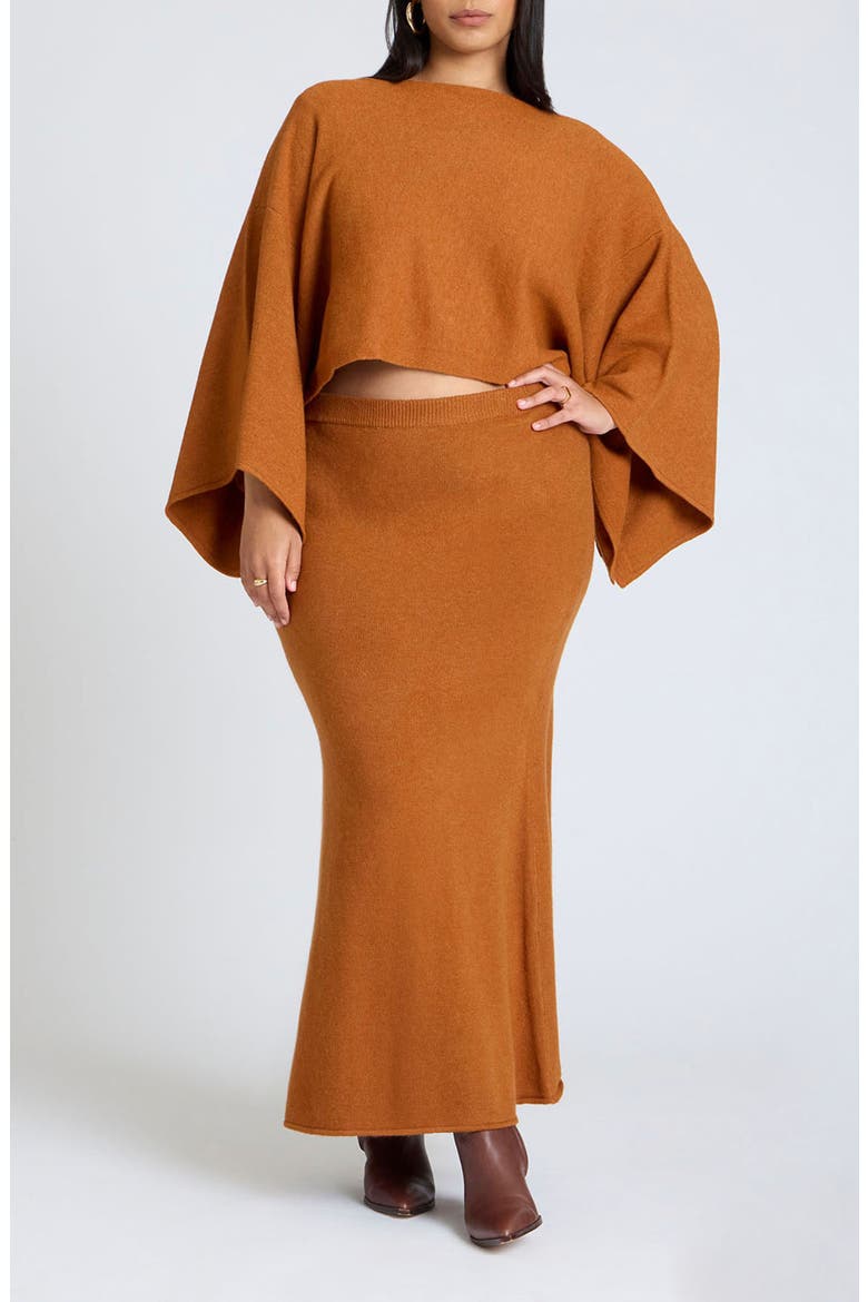 Flare Hem Sweater Skirt, Alternate, color, GINGER SNAP