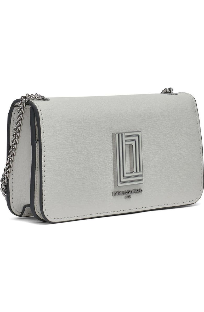 KARL LAGERFELD PARIS Kosette Shoulder, Alternate, color, Winter White/Silver