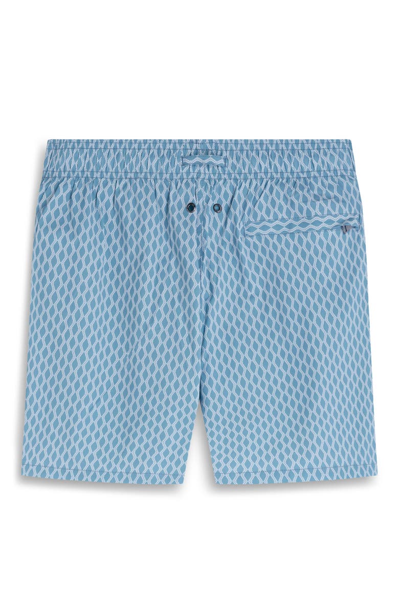 Cruz Print Swim Trunks, Alternate, color, TEAL