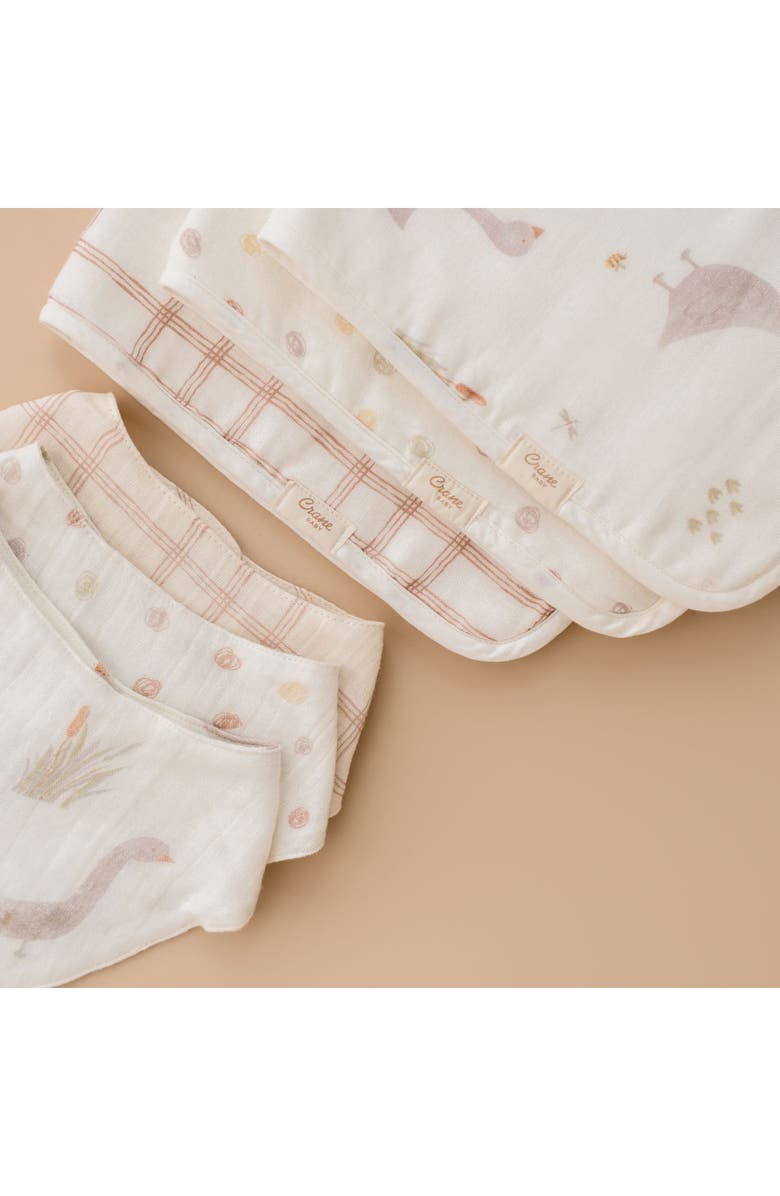 CRANE BABY Goose Assorted 3-Pack Cotton Burp Cloths, Alternate, color, Beige