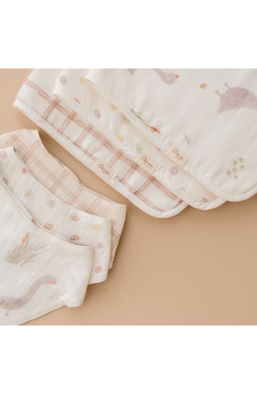 Crane Baby Goose Assorted 3-pack Cotton Burp Cloths In Neutral