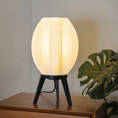 Jonathan Y Wavy 16.5" Modern Contemporary Plant-based Pla 3d Printed Dimmable Led Table Lamp In White/black
