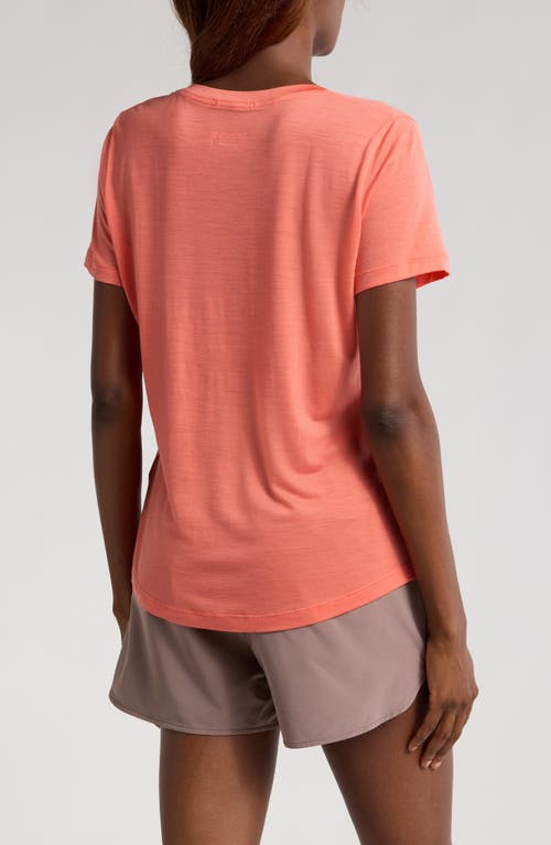 Smartwool Ultralite V-neck Short Sleeve T-shirt In Coral Reef