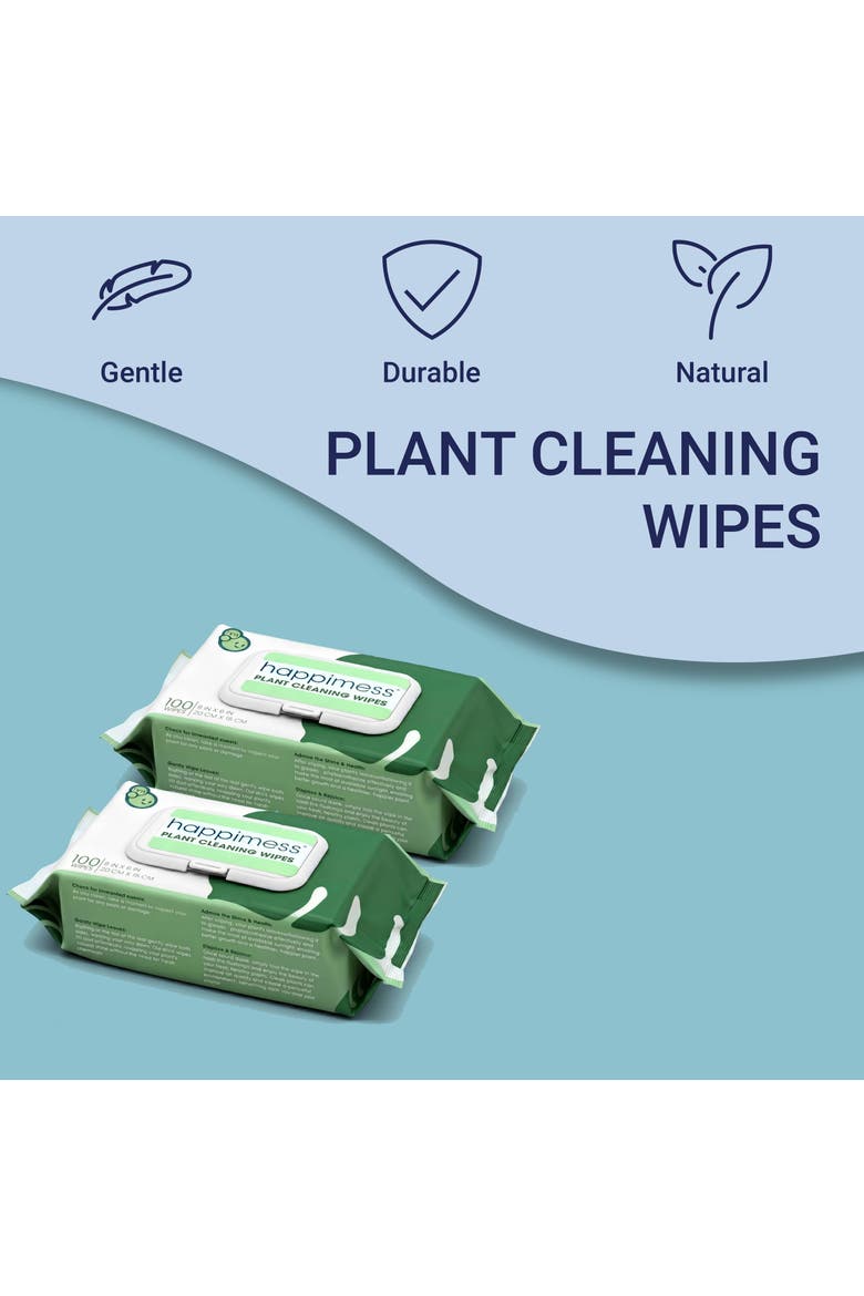 Essential Oil Infused Plant Cleaning Wipes, Remove Dust, Dirt, Water Spots and Restore Natural Leaf Shine, Alternate, color, White