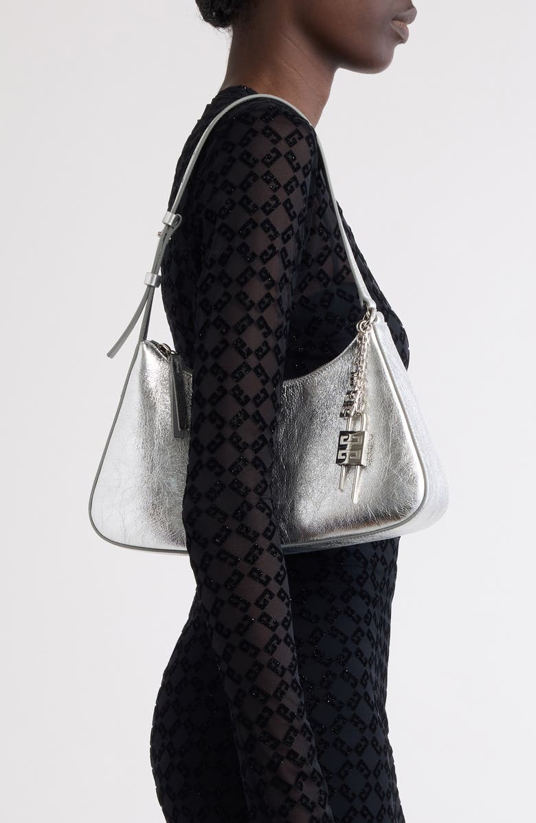 Givenchy Small Lucky Lock Laminated Leather Shoulder Bag, Alternate, color,