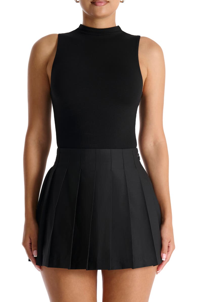 Naked Wardrobe Pleated A-Line Miniskirt, Alternate, color,