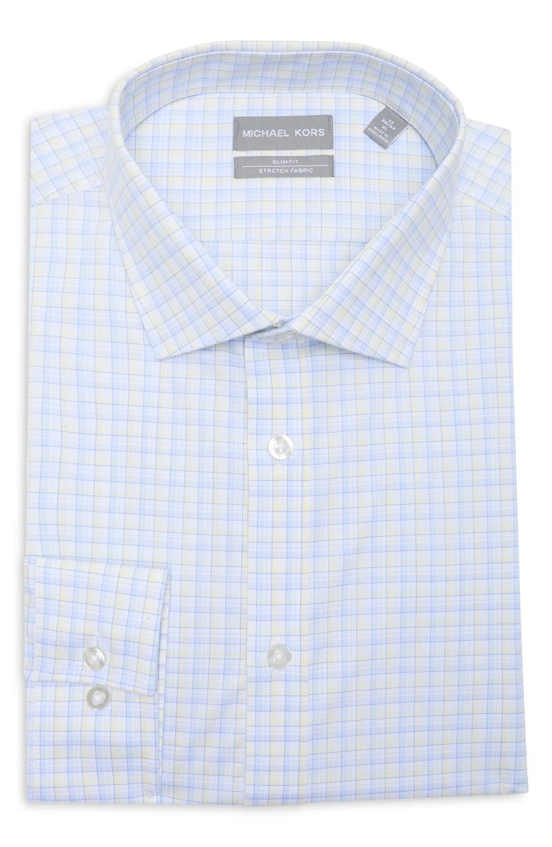 Michael Kors Slim Fit Stretch Dress Shirt, Main, color, Lemon Cream