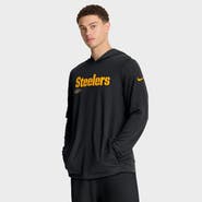 Nike Men's Nike Black Pittsburgh Steelers Sideline Pure Fury Performance Long Sleeve Hoodie T-Shirt