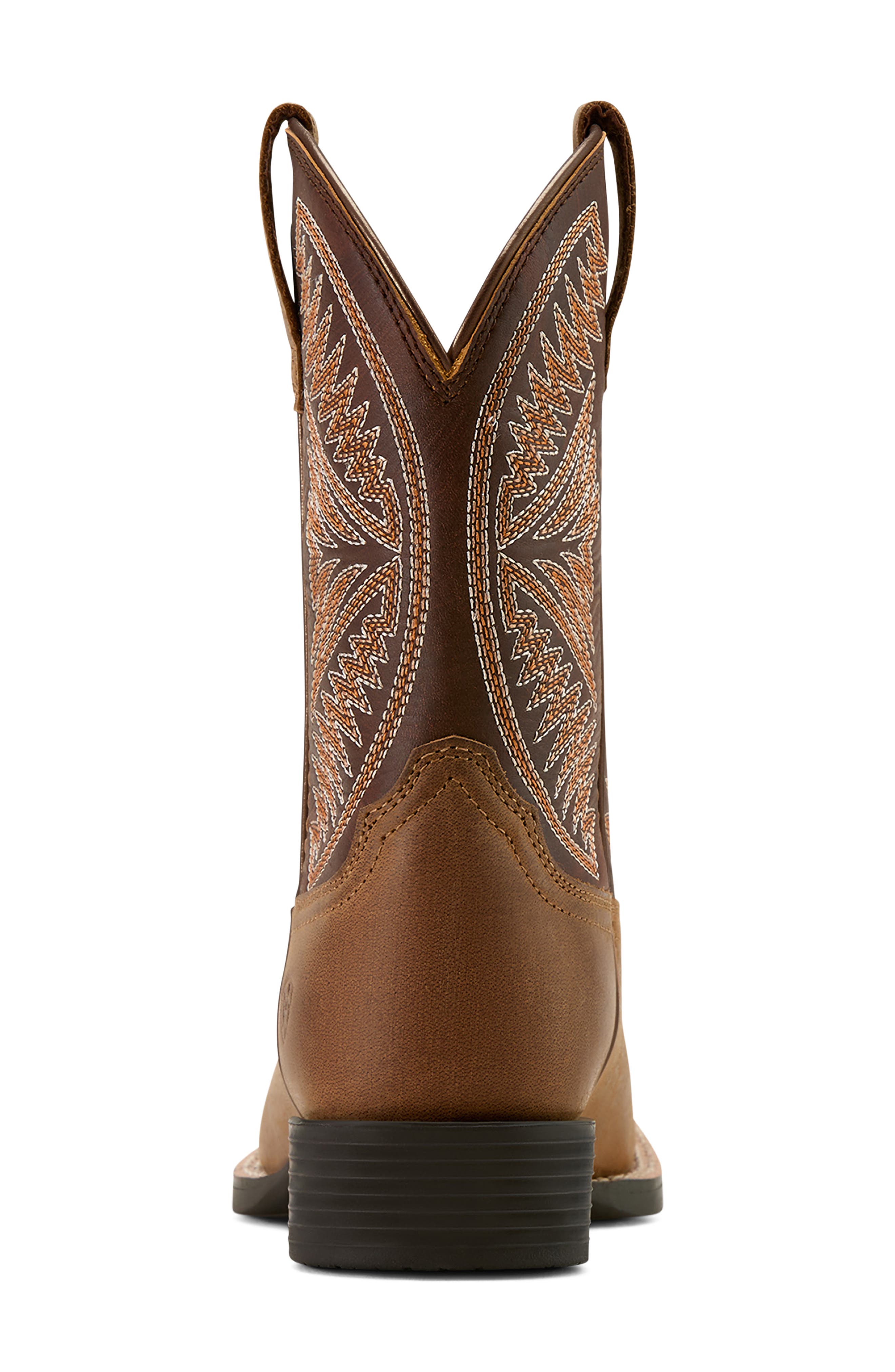 Ariat Kids' Ruidoso Western Boot, Alternate, color, Pearl/ Chocolate Brown